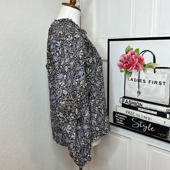 Intermix Maura Ruffled Floral Paisley Blouse Size S - Picture 4 of 9